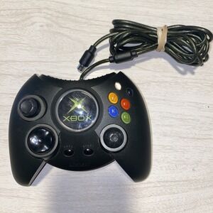 Original Xbox OEM "Duke" Black‎ Controller with Breakaway Cable CLEANED & TESTED